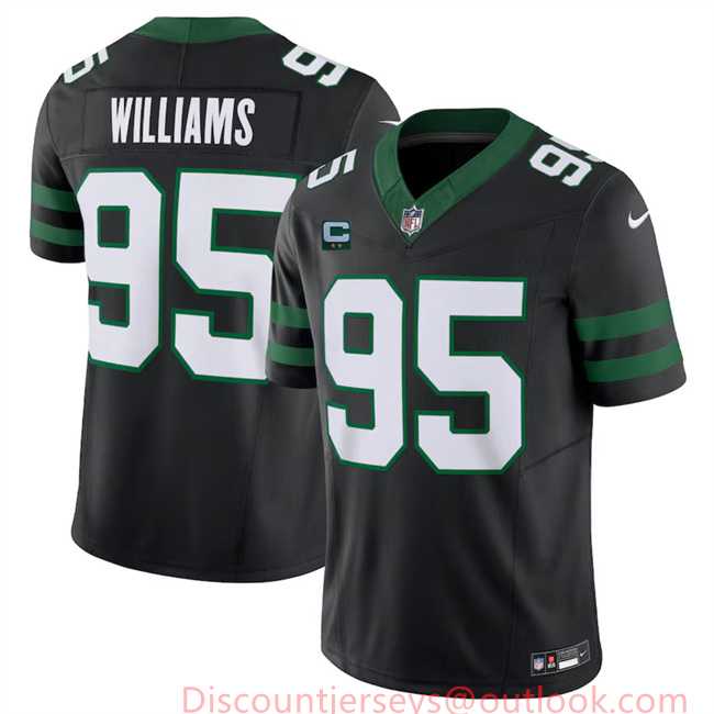 Men & Women & Youth New York Jets #95 Quinnen Williams Black 2024 F.U.S.E. With 2-Star C Patch Vapor Limited Stitched Jersey->new york jets->NFL Jersey